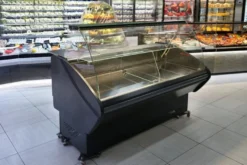 Kühltheke RHEA 1340 mm schwarz, LED-Beleuchtung, gekühlter Unterbau