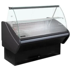 Kühltheke RHEA 1340 mm schwarz, LED-Beleuchtung, gekühlter Unterbau