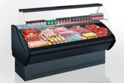 Kühltheke RHEA 1340 mm schwarz, LED-Beleuchtung, gekühlter Unterbau