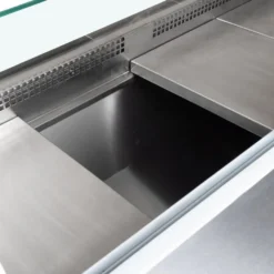 Kühltheke RHEA 1340 mm schwarz, LED-Beleuchtung, gekühlter Unterbau