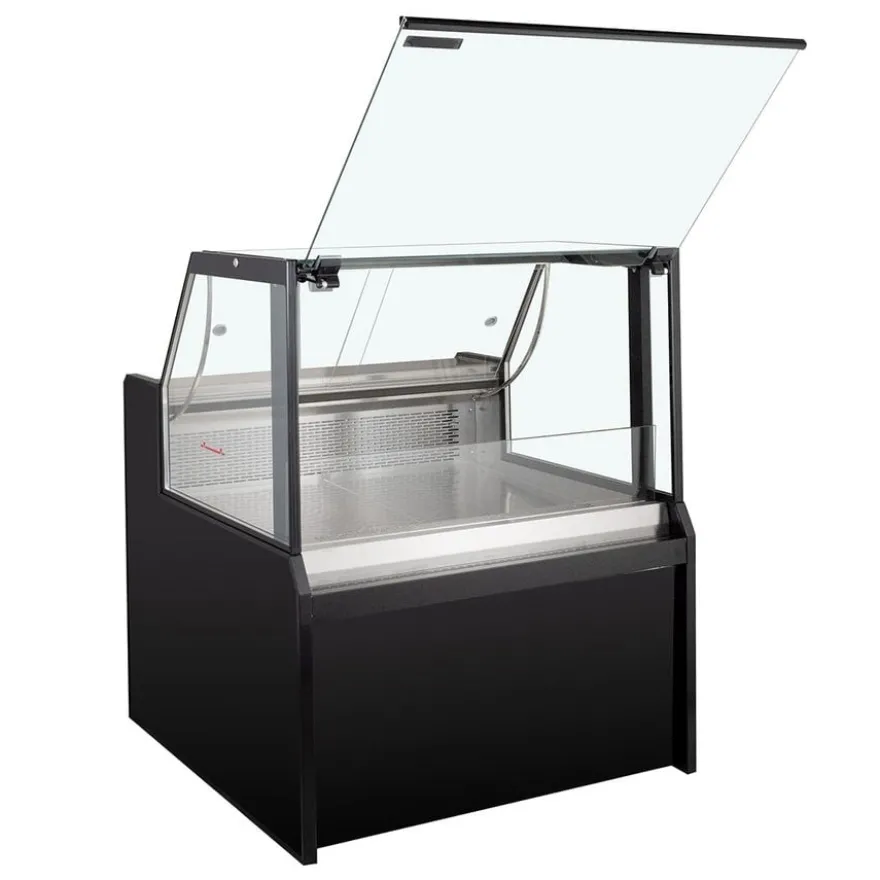 Kühltheke TITAN 1935 mm schwarz, LED-Beleuchtung, gekühlter Unterbau