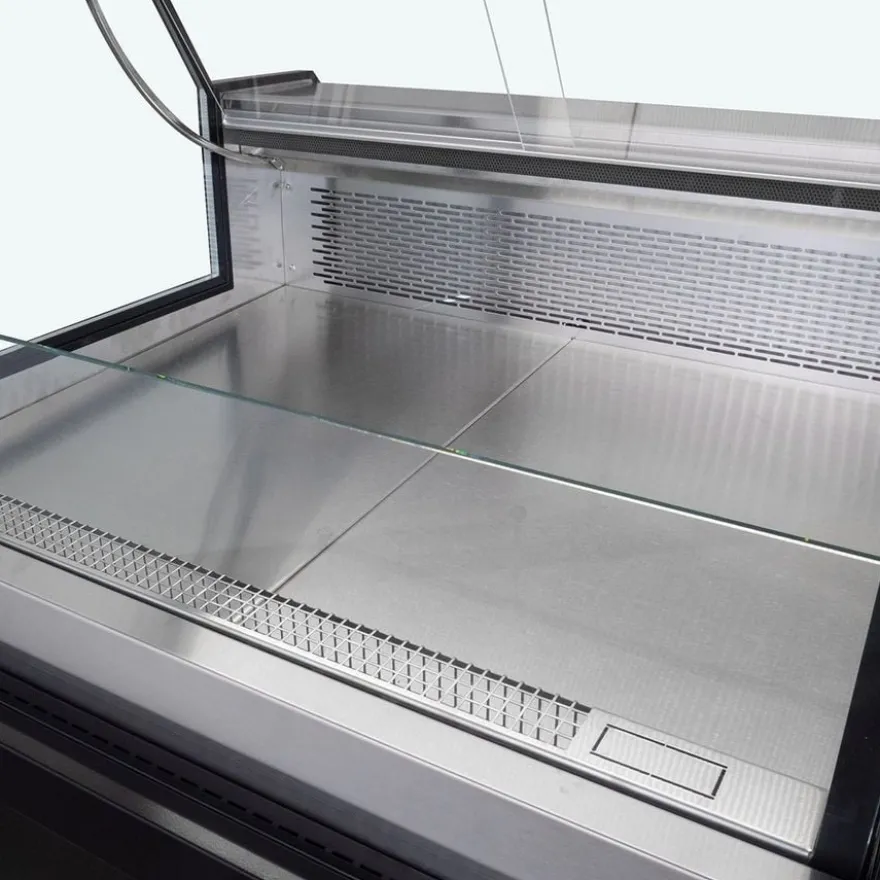 Kühltheke TITAN 1935 mm schwarz, LED-Beleuchtung, gekühlter Unterbau