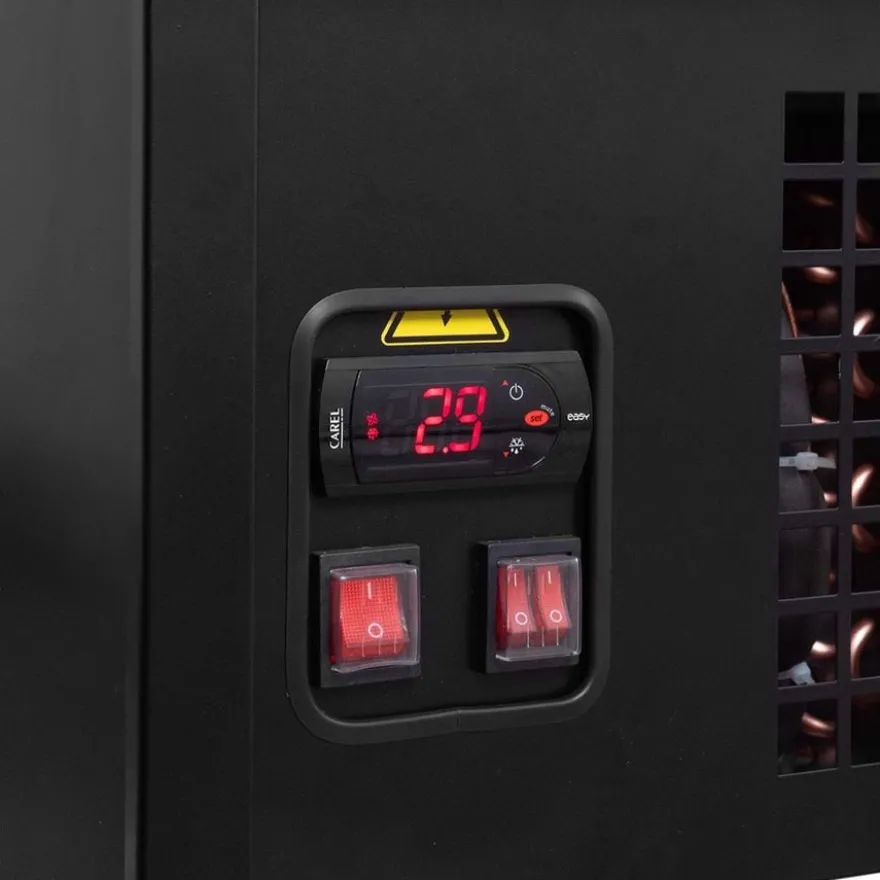 Kühltheke TITAN 1935 mm schwarz, LED-Beleuchtung, gekühlter Unterbau