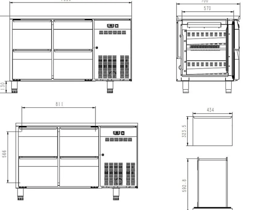 Kühltisch ECO 0/4 - GN 1/1