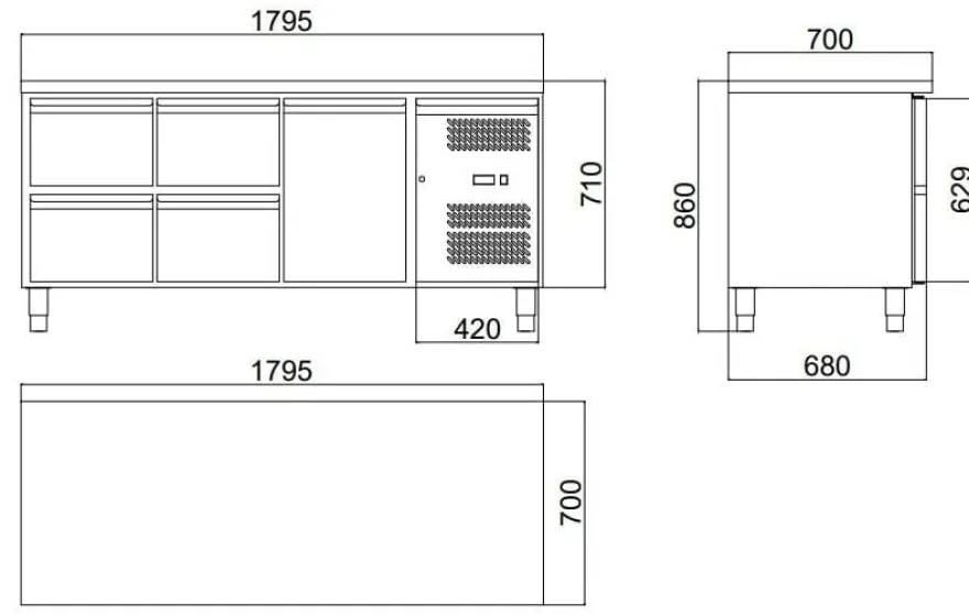 Kühltisch ECO 1/4 - GN 1/1