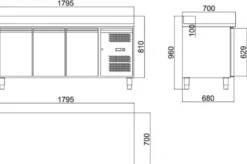 Kühltisch ECO 3/0 mit Aufkantung - GN 1/1