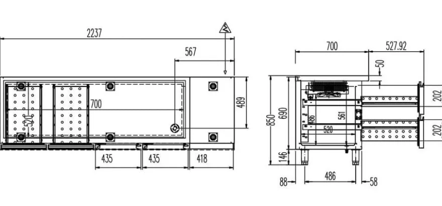 Kühltisch Profi 2/4 Superior - GN 1/1