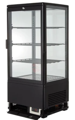 Kühlvitrine ECO 78 Liter, LED-Beleuchtung, 3 Roste, schwarz