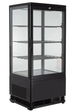 Kühlvitrine ECO 78 Liter, LED-Beleuchtung, 3 Roste, schwarz