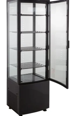 Kühlvitrine ECO 235 Liter, LED-Beleuchtung, 4 Roste, schwarz