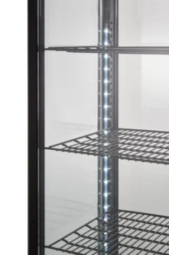 Kühlvitrine ECO 235 Liter, LED-Beleuchtung, 4 Roste, schwarz