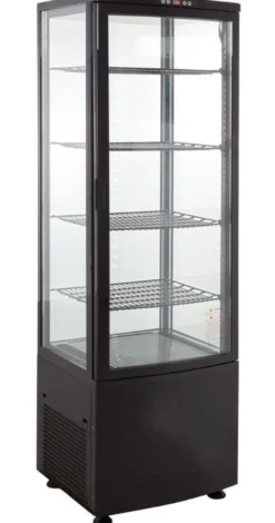 Kühlvitrine ECO 235 Liter, LED-Beleuchtung, 4 Roste, schwarz