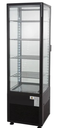 Kühlvitrine ECO 235 Liter, LED-Beleuchtung, 4 Roste, schwarz