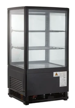 Kühlvitrine ECO 58 Liter, LED-Beleuchtung, 2 Roste, schwarz