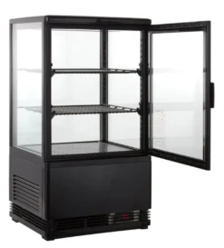 Kühlvitrine ECO 58 Liter, LED-Beleuchtung, 2 Roste, schwarz