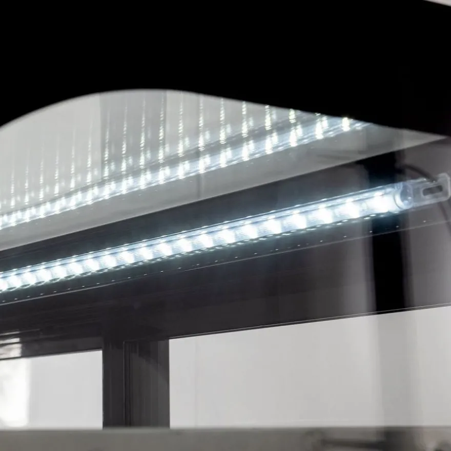 Kühlvitrine ECO 160 Liter, 880 mm, mit LED-Beleuchtung und 2 Ablagen