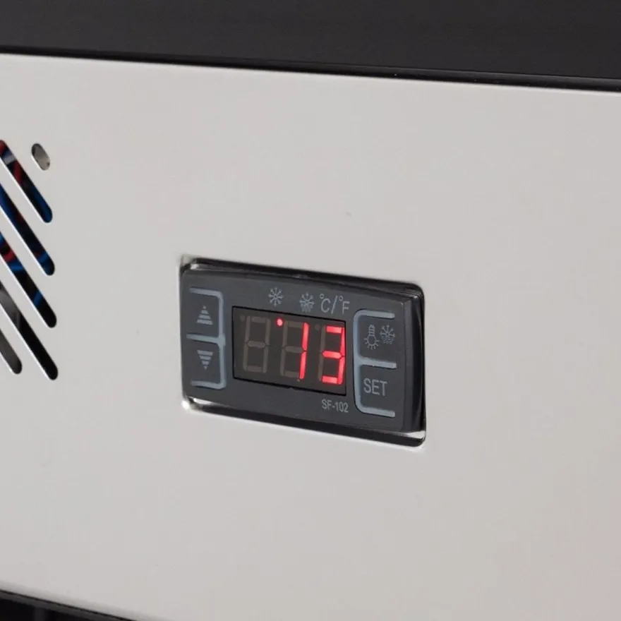 Kühlvitrine ECO 160 Liter, 880 mm, mit LED-Beleuchtung und 2 Ablagen