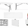 Klapptisch - 1.800 x 740 x 740 mm - Weiß