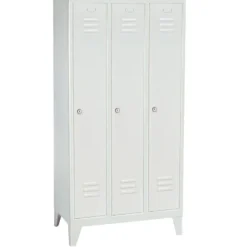Kleiderspind mit Füßen und Drehriegelverschluss, 3 Abteile, BxTxH 900x500x1850 mm