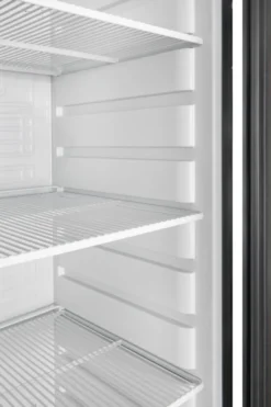 Lagerkühlschrank ECO 400, Innenraum aus Kunststoff, schwarz
