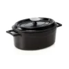 LAVA Casseroles oval, schwarz emailliert, Gusseisen 28 x 21 x 11 cm