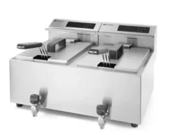 MasterCook Friteuse digital 2 x 8 L mit Ablasshahn