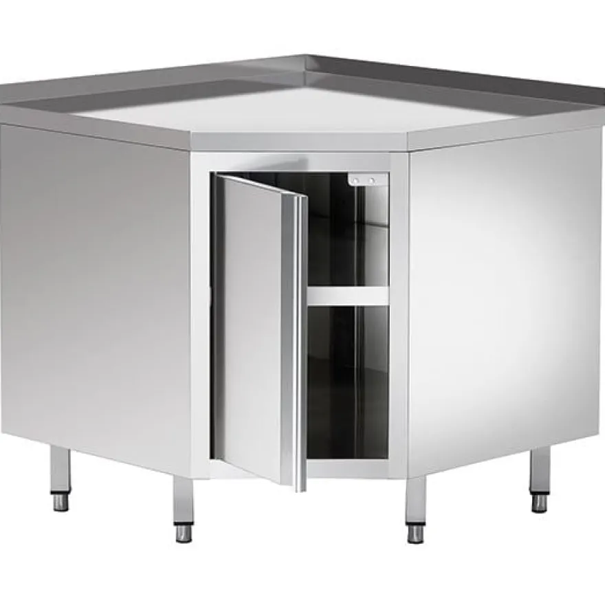 Mastro Neutraler Arbeitsschrank, Eck-Modell, mit Flügeltür, mit Aufkantung, 900x600 mm