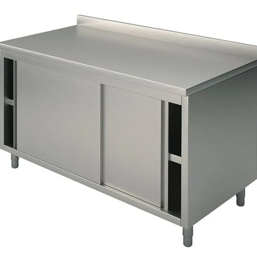 Mastro Neutraler Arbeitsschrank mit Schiebetüren, mit Aufkantung, 1000x700 mm