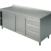 Mastro Neutraler Arbeitsschrank mit eingebauter Schubladeneinheit rechts, mit Aufkantung, 2000x700 mm