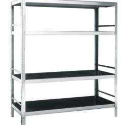 Mastro Regal aus Edelstahl mit 4 Regalböden, 1600x500x1800 mm