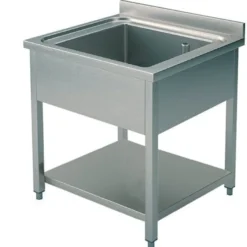 Mastro Spültisch, 1 Becken, auf Beinen, mit Grundboden, 800x700 mm