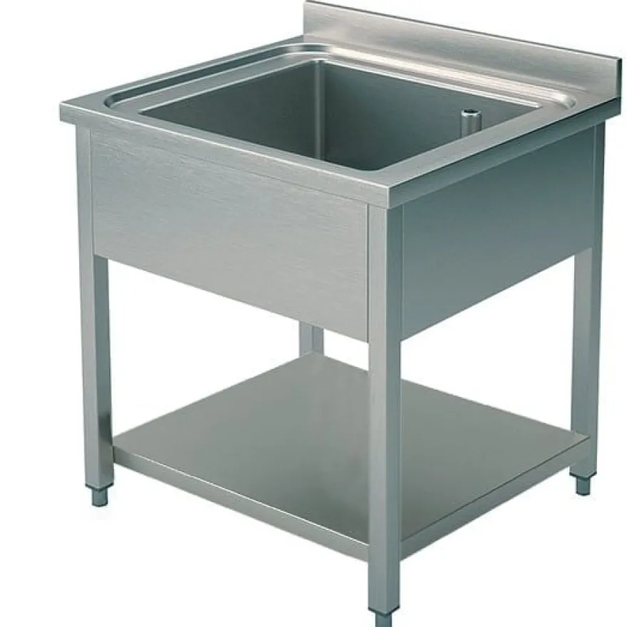Mastro Spültisch, 1 Becken, auf Beinen, mit Grundboden, 800x700 mm