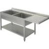 Mastro Spültisch mit Grundboden für Einbau-Geschirrspüler, 2 Becken links, 1600x700 mm