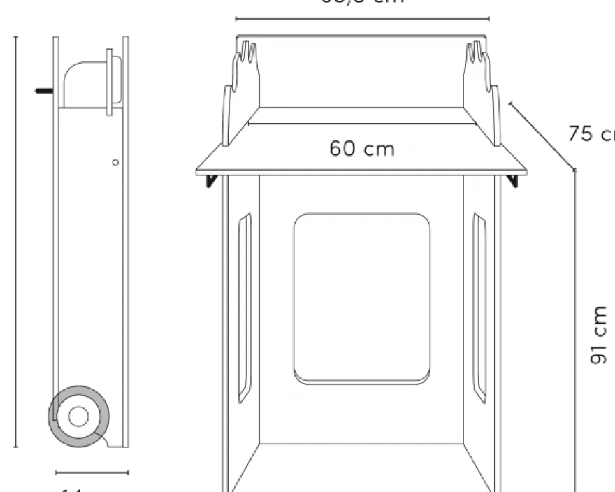 MOWI STANDWICKELTISCH