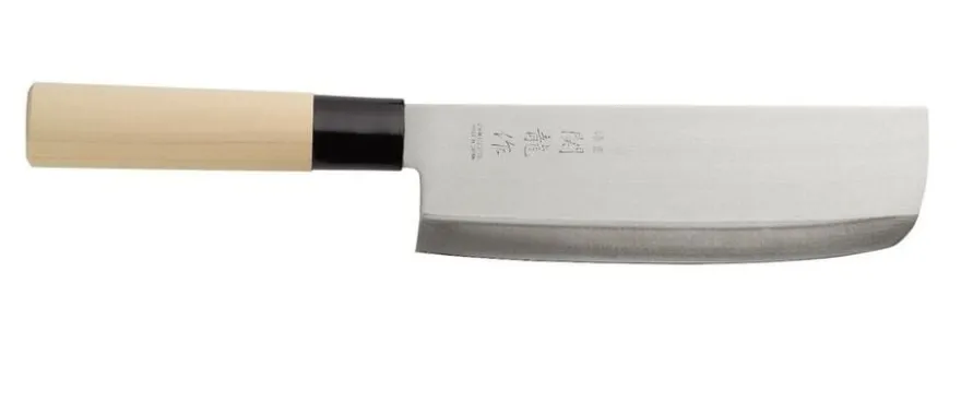 Nakiri mit Holzgriff, Klinge: 18 cm
