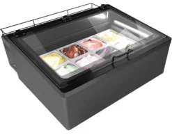 Nordcap Auftisch-Eisvitrine MINI CREAM 4V LED GRAU