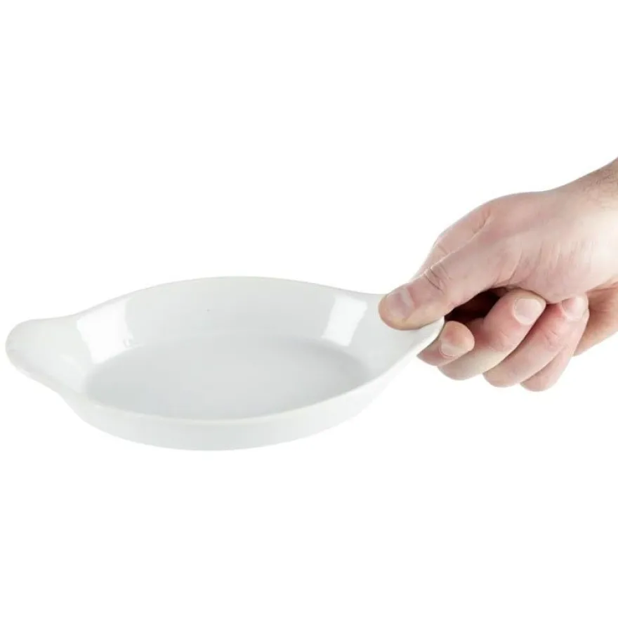 Olympia Whiteware ovale Gratinschalen weiß 204 x 115 mm - 6 Stk.