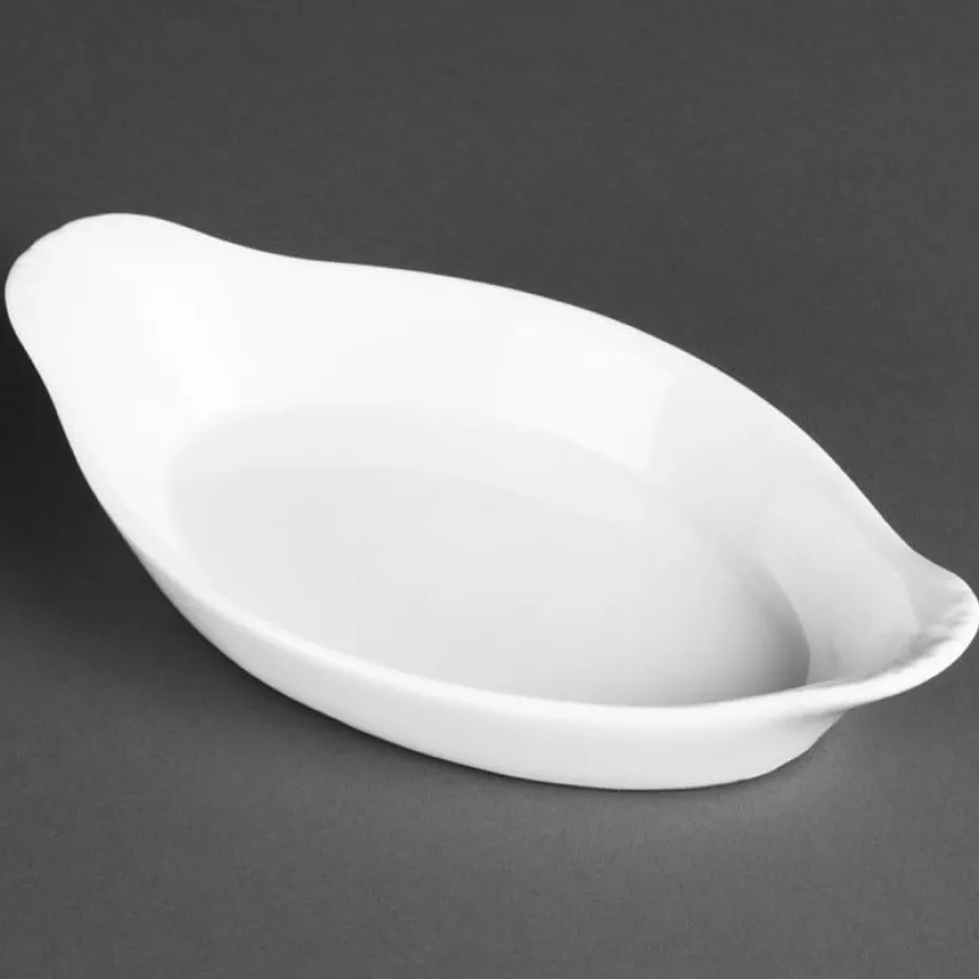 Olympia Whiteware ovale Gratinschalen weiß 204 x 115 mm - 6 Stk.
