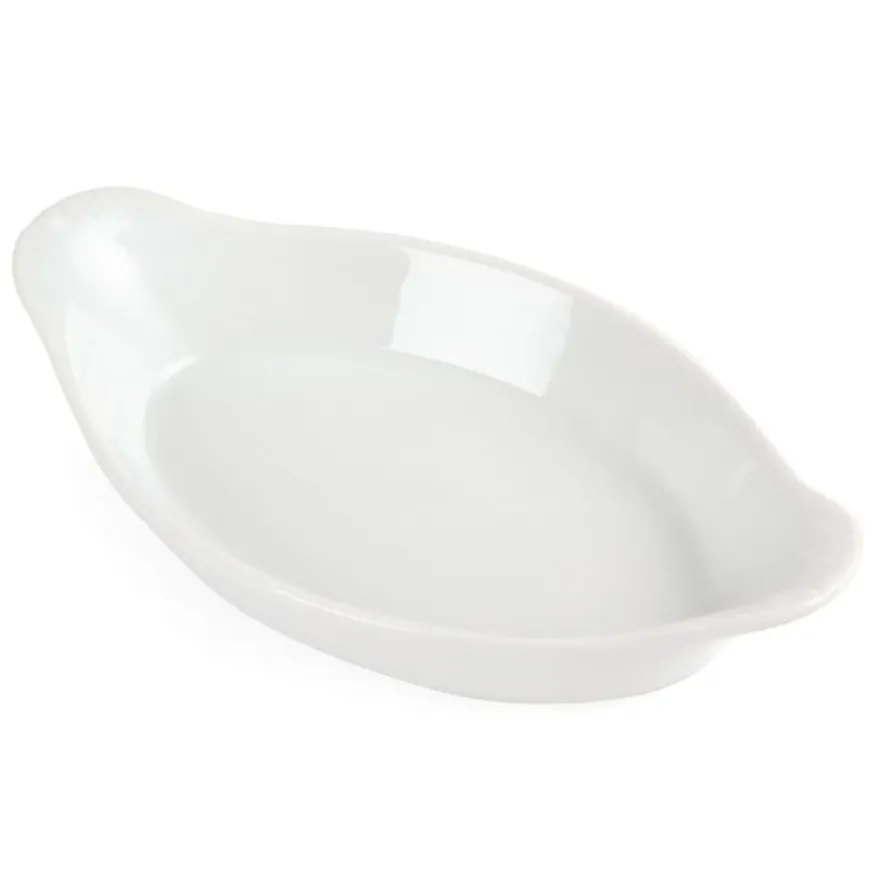 Olympia Whiteware ovale Gratinschalen weiß 204 x 115 mm - 6 Stk.
