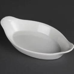 Olympia Whiteware ovale Gratinschalen weiß 204 x 115 mm - 6 Stk.