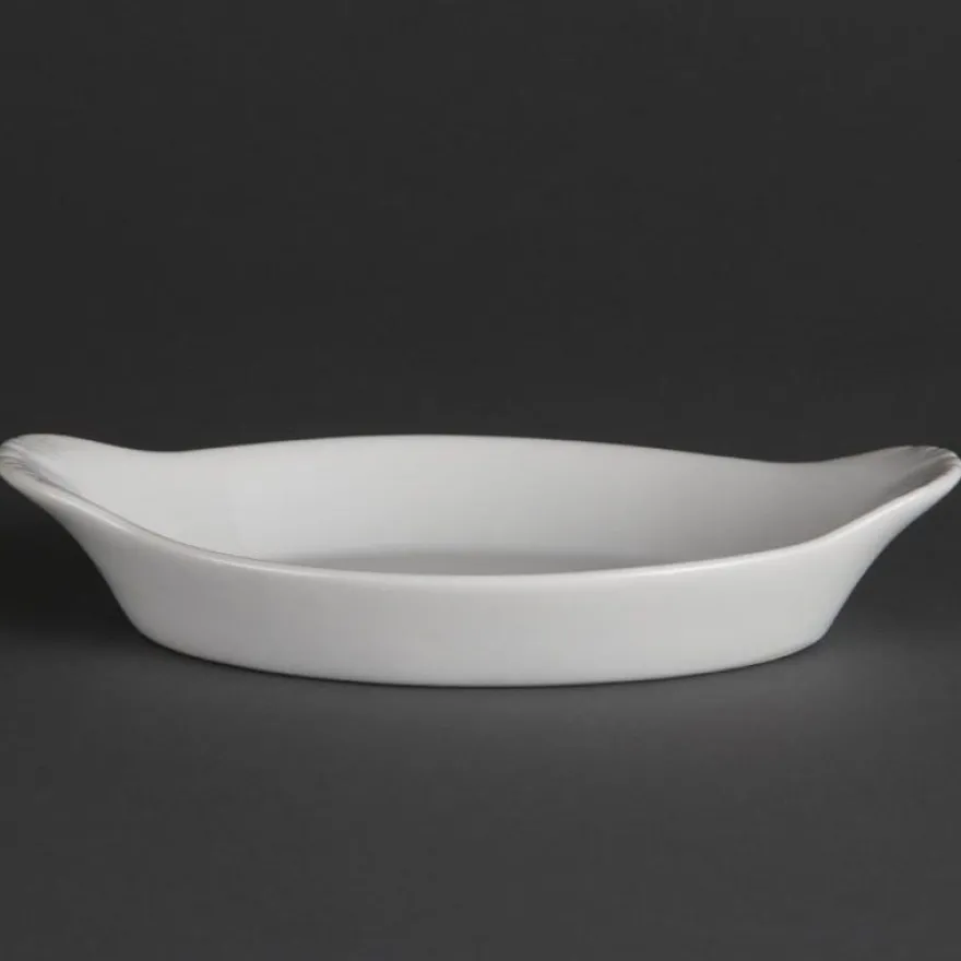 Olympia Whiteware ovale Gratinschalen weiß 204 x 115 mm - 6 Stk.