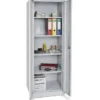 Ordner- Universalschrank mit Sockel, BxTxH 600x500x1800 mm, lichtgrau RAL 7035
