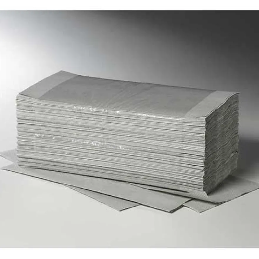 Papierhandtücher 1-lagig, V-Falz, 230x250 mm, grau "Zick-Zack"