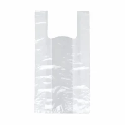 Papstar 250 Hemdchen-Tragetaschen, HDPE 48 cm x 22 cm x 12 cm transparent Knotenbeutel