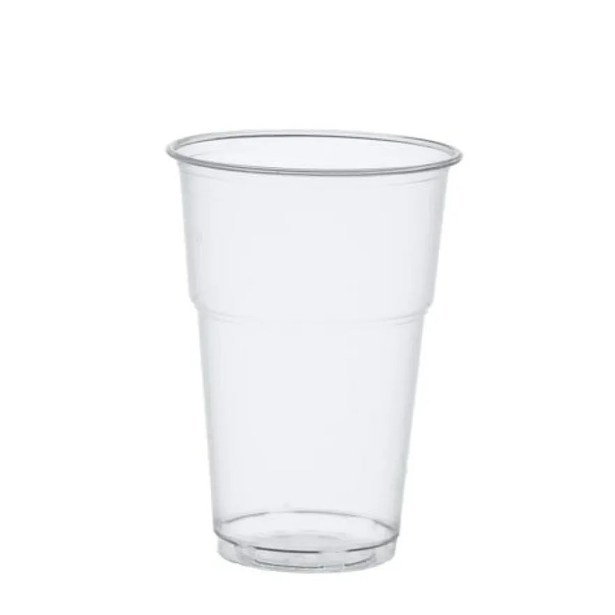 Papstar 70 Kaltgetränkebecher, PLA "pure" 0,4 l Ø 9,5 cm x H: 13,2 cm glasklar mit Schaumrand