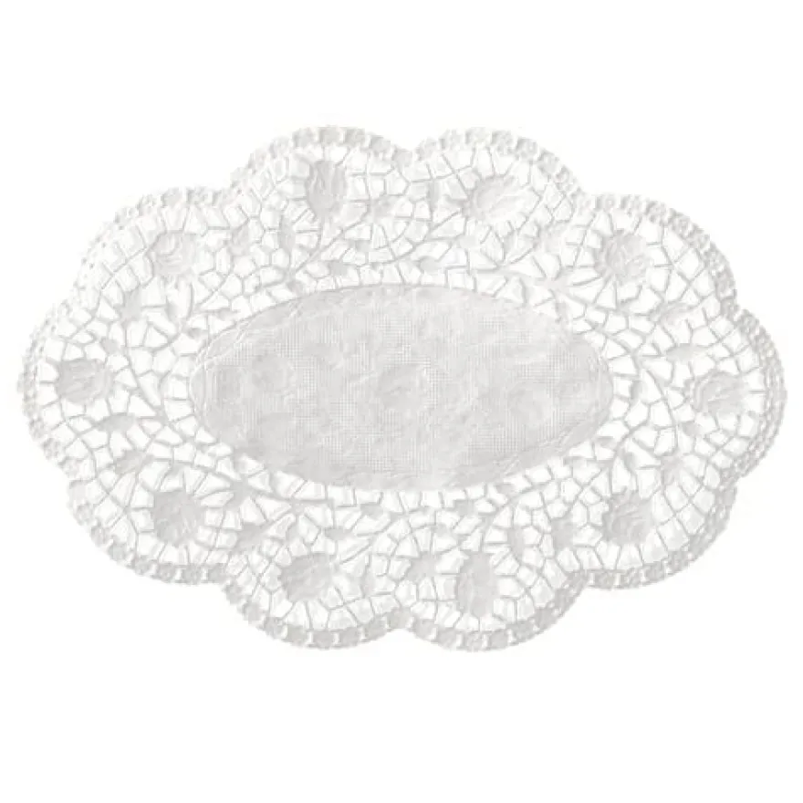 Papstar 500 Mokkadeckchen oval 18 cm x 13 cm weiss