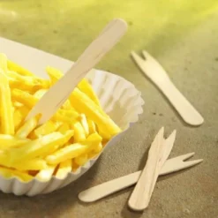 PapstarPurePommes-Frites-Gabeln; Holz - 1000 Stk 8,5 cm