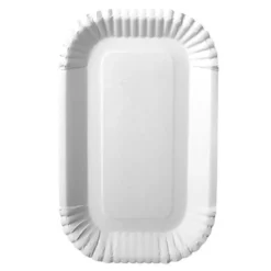 Papstar 100 Schalen, Pappe "pure" eckig 15 cm x 23 cm x 2 cm weiss
