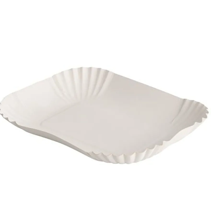 Papstar 250 Schalen, Pappe "pure" eckig 13 cm x 17,5 cm x 3 cm weiss