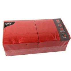Papstar 250 Servietten, 3-lagig 1/4-Falz 33 cm x 33 cm rot